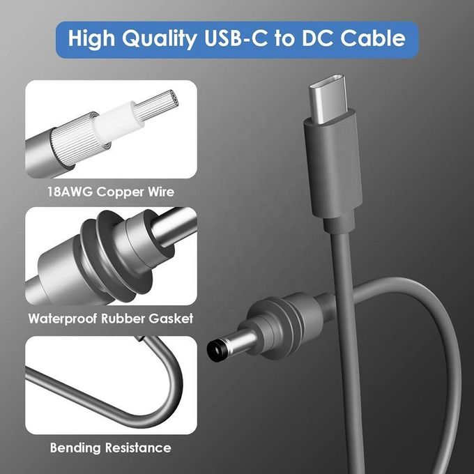 Starlink Mini USB Type C Input to DC Power Cable DC + Type C to DC Compatible StarrlinkMini Cable Connection Replacement Satellite Extension Network StarlinkCable Fiber Optic Cable Router (16.4FT/5M)