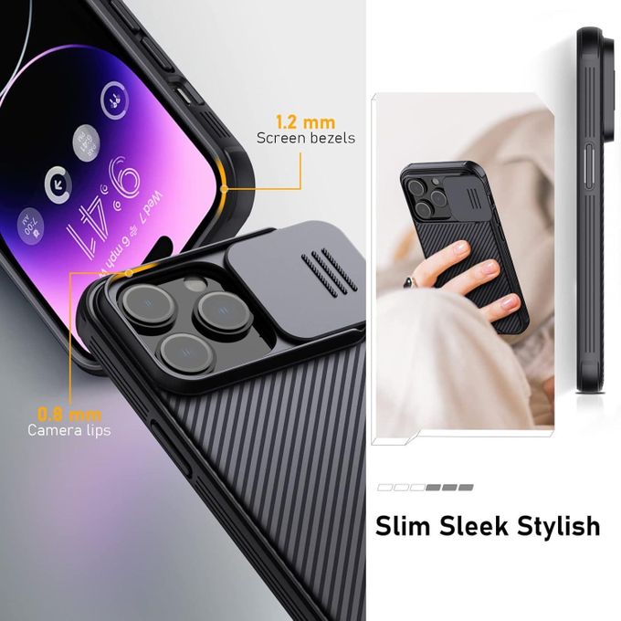 Nillkin For iPhone 14 Pro Max Phone Case , CamShield / Camera Shield Case with Sliding Camera Back Cover & Supports Wireless Charging Cover Shockproof  Slim Protective Nilkin Phone Case