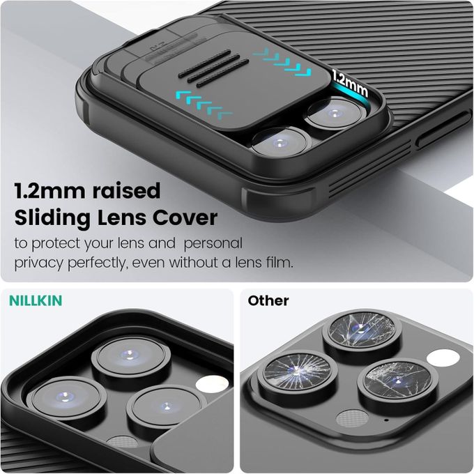 Nillkin For iPhone 15 Pro Phone Case , CamShield / Camera Shield Case with Sliding Camera Back Cover & Supports Wireless Charging Cover Shockproof  Slim Protective Nilkin Phone Case
