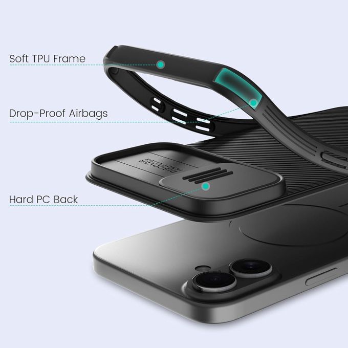 Nillkin For iPhone 16 Plus Phone Case , CamShield / Camera Shield Case with Sliding Camera Back Cover & Supports Wireless Charging Cover Shockproof  Slim Protective Nilkin Phone Case