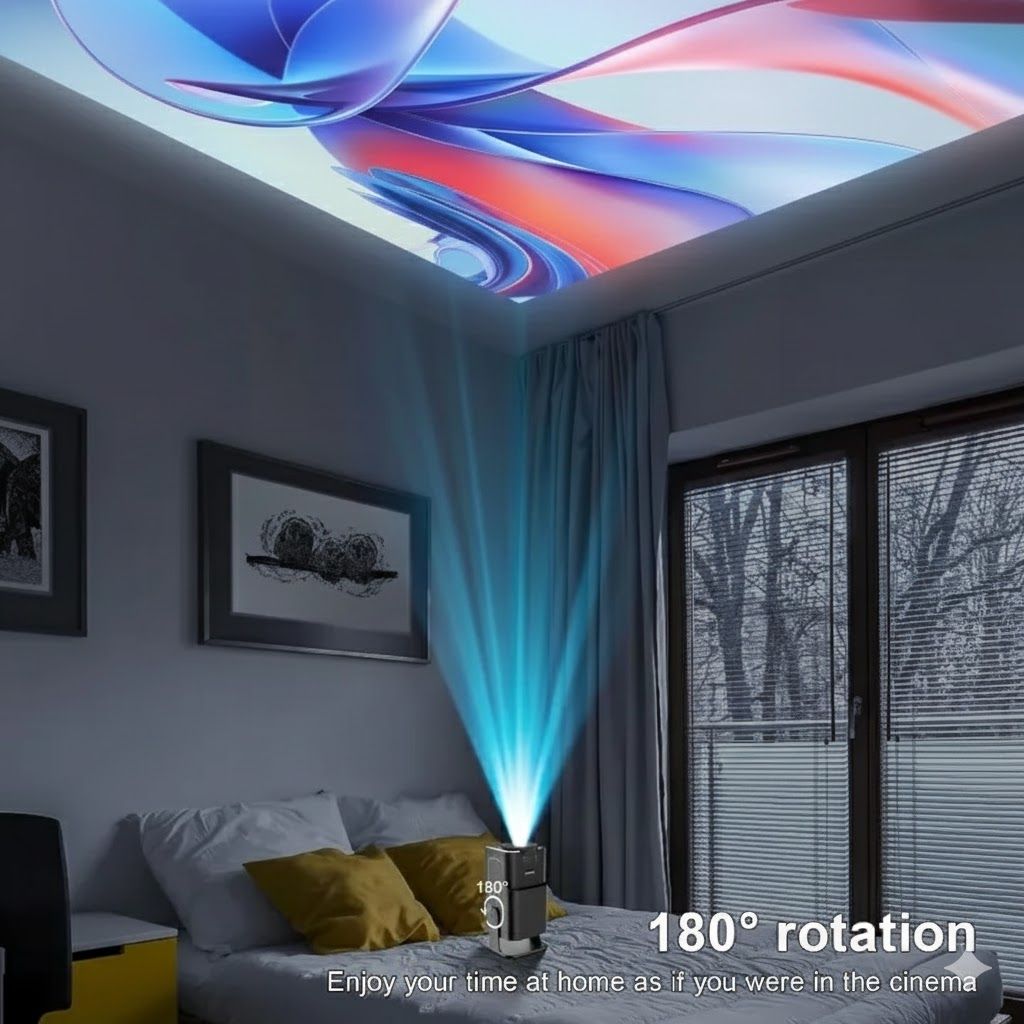 Android HY320 Mini Portable Projector 4K 300 ANSI with WiFi and Bluetooth, Native 1080P Smart Projector with Android 11, Support WiFi 6 BT5.0 Auto Keystone Correction Upgrade from HY300 Projector