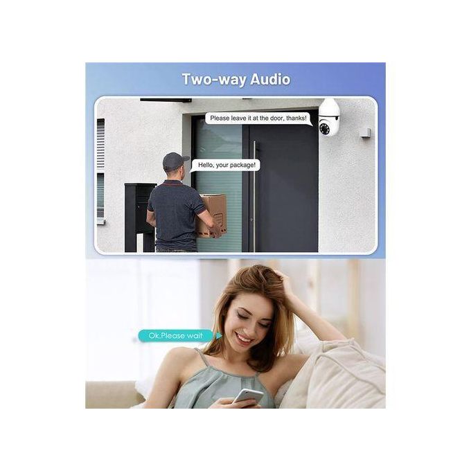 360° Panoramic 1080P IP E27 Smart Home Wifi / Wi-Fi PTZ Wireless Outdoor / Indoor Light Bulb Security HD IR Night Vision Home CCTV Surveillance Camera