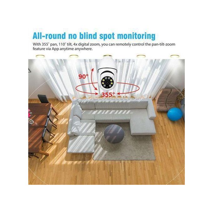 360° Panoramic 1080P IP E27 Smart Home Wifi / Wi-Fi PTZ Wireless Outdoor / Indoor Light Bulb Security HD IR Night Vision Home CCTV Surveillance Camera