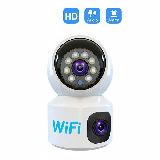 V380 PRO 360° Dual Lens Panoramic Double Screen PTZ Webcam Smart Home Monitoring Wifi / Wi-Fi Wireless Outdoor / Indoor Motion Alarm Security HD IR Night Vision / Baby Monitor CCTV Surveillance Camera