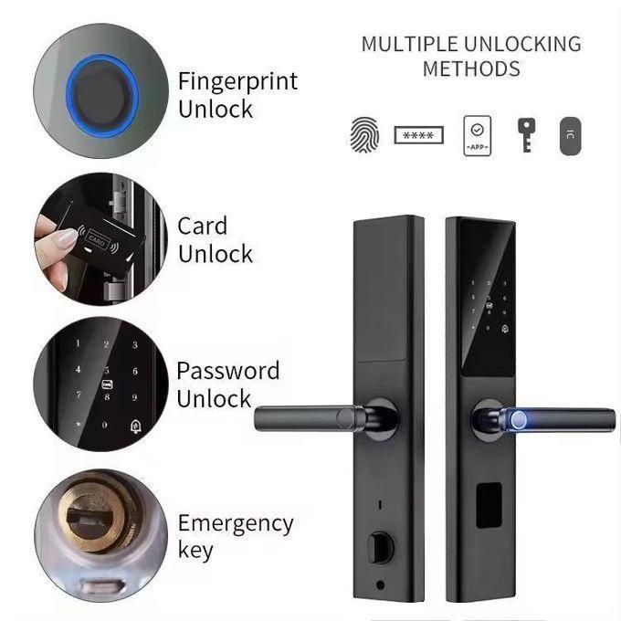 Tuya Wifi Electronic Smart lock With Doorbell Fingerprint Card Keys Password Remote Control Passcode Biometrics Recognition Smartphone app Safety Security locks Airbnb Hotel Home Apartment Door Lock