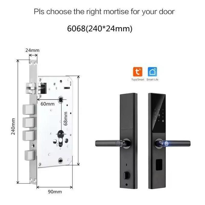 Tuya Wifi Electronic Smart lock With Doorbell Fingerprint Card Keys Password Remote Control Passcode Biometrics Recognition Smartphone app Safety Security locks Airbnb Hotel Home Apartment Door Lock