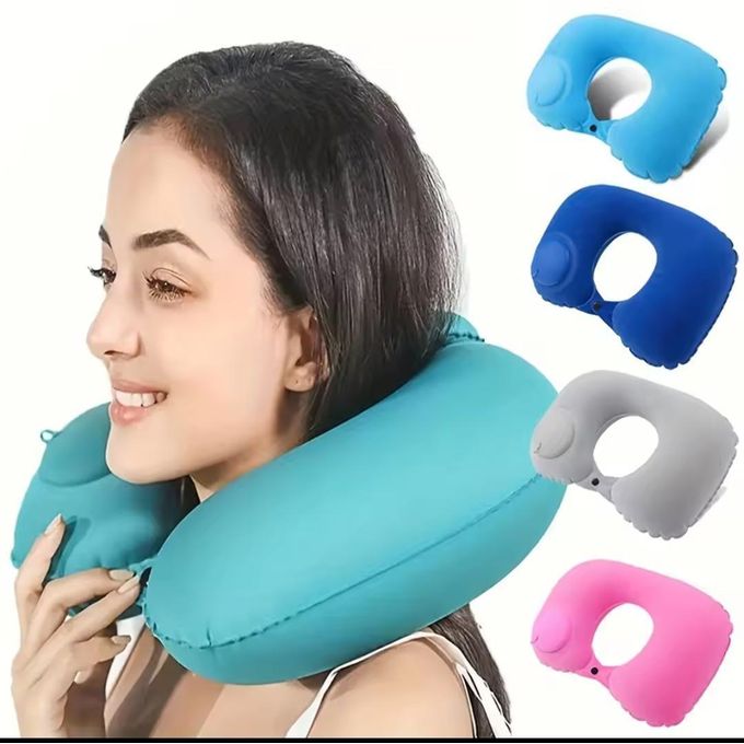 Press Inflatable Travel Neck Pillow