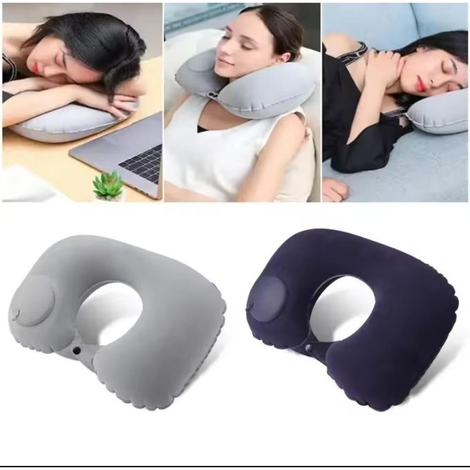Press Inflatable Travel Neck Pillow