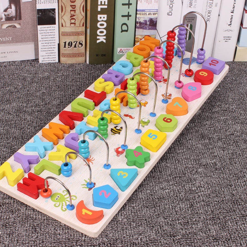 montessori kids learning set
➖ wooden and rubber material
➖ suitable for early learning 
➖enhances baby cognitive intelligence and organization