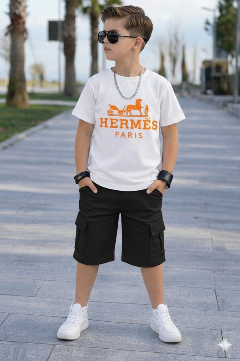 Cool Kid Vibes 2-Piece Outfit Set – Trendy Boys T-Shirt & Comfy Shorts Combo