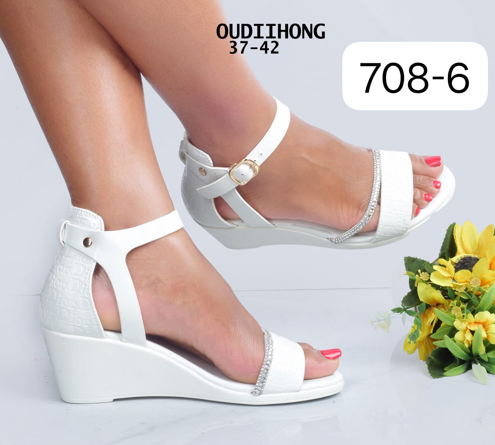 Elegant Women’s Wedge Heel Sandals – Comfortable Open Toe Ankle Strap Ladies Shoes (Sizes 37–42)