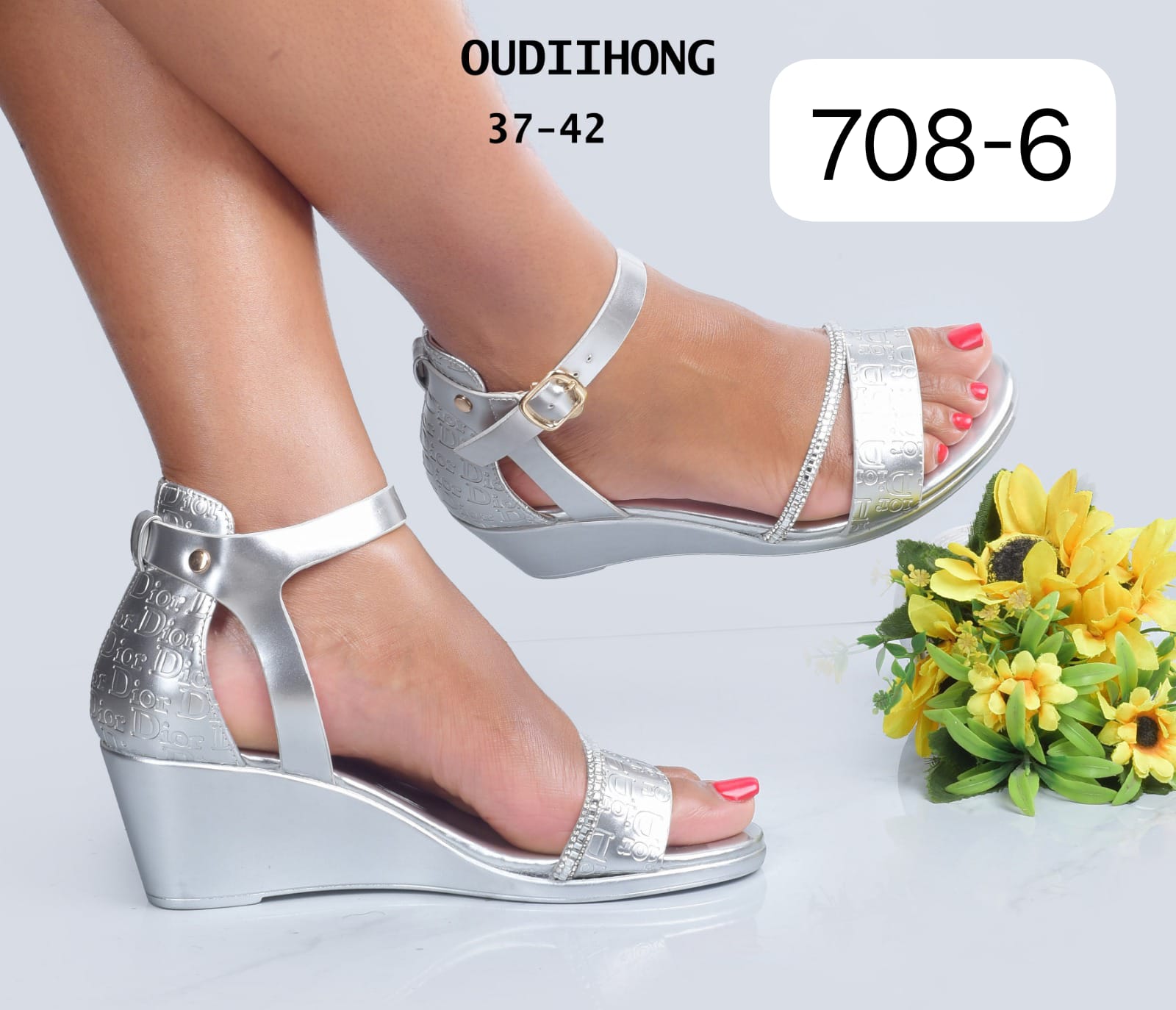Elegant Women’s Wedge Heel Sandals – Comfortable Open Toe Ankle Strap Ladies Shoes (Sizes 37–42)