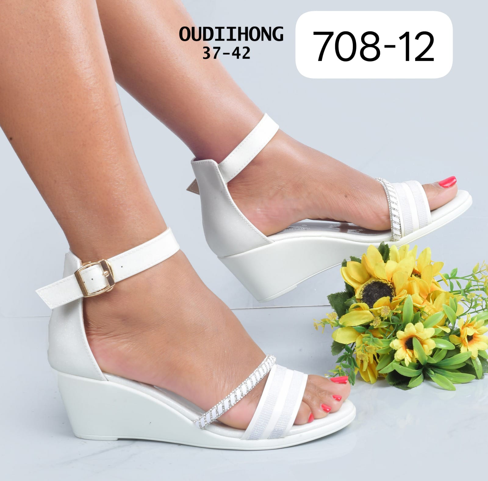 Luxury Women’s Platform Wedge Heel Sandals – Stylish Open Toe Ankle Strap Comfort Shoes (Sizes 37–42)