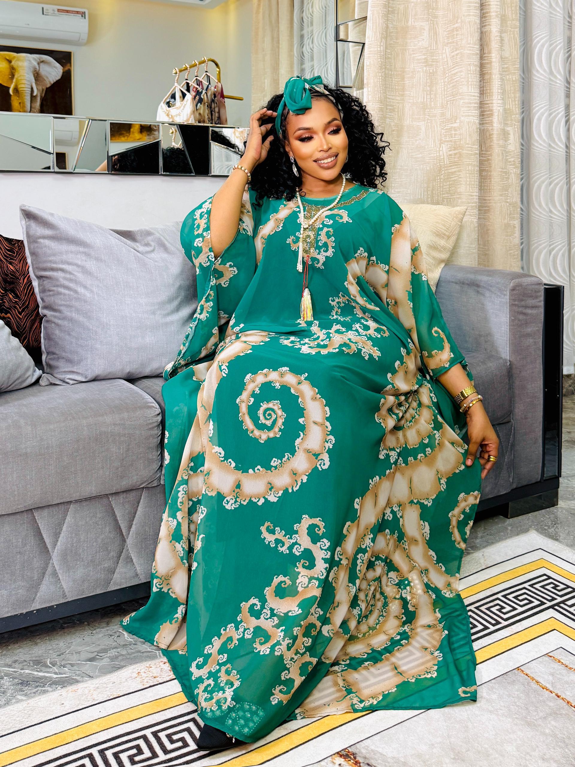 Elegant Women’s Kaftan Dress – Flowy, Comfortable & Stylish Free-Size Outfit