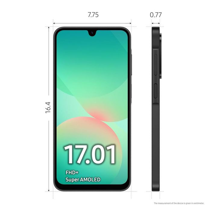 Samsung Galaxy A26 5G, 6.7", 256GB + 8GB RAM (Dual SIM), 5000mAh, Awesome Black plus free protector