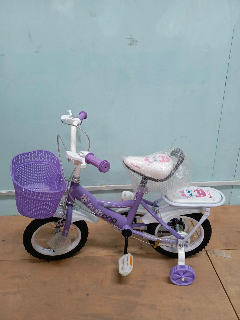 Huilong "Fashion" Kids' Training Bike – Purple 12-Inch Bicycle with Backseat