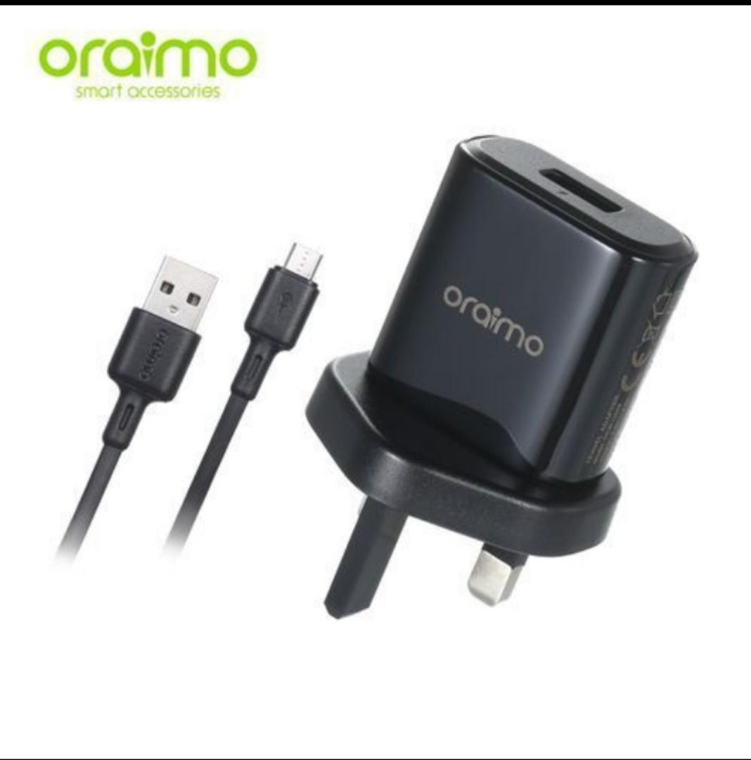 Original Oraimo Type C charger.With USB port to accommodate any other plugged in charger.With na LED indicator.