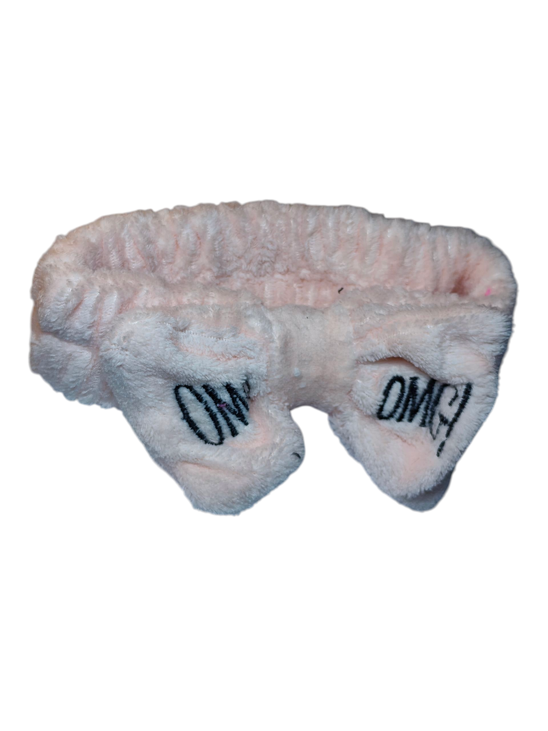 OMG Stretchy Velvet Bow Makeup Headband – Soft Spa Facial Hairband for Skincare, Cleansing, Face Wash & Beauty Prep