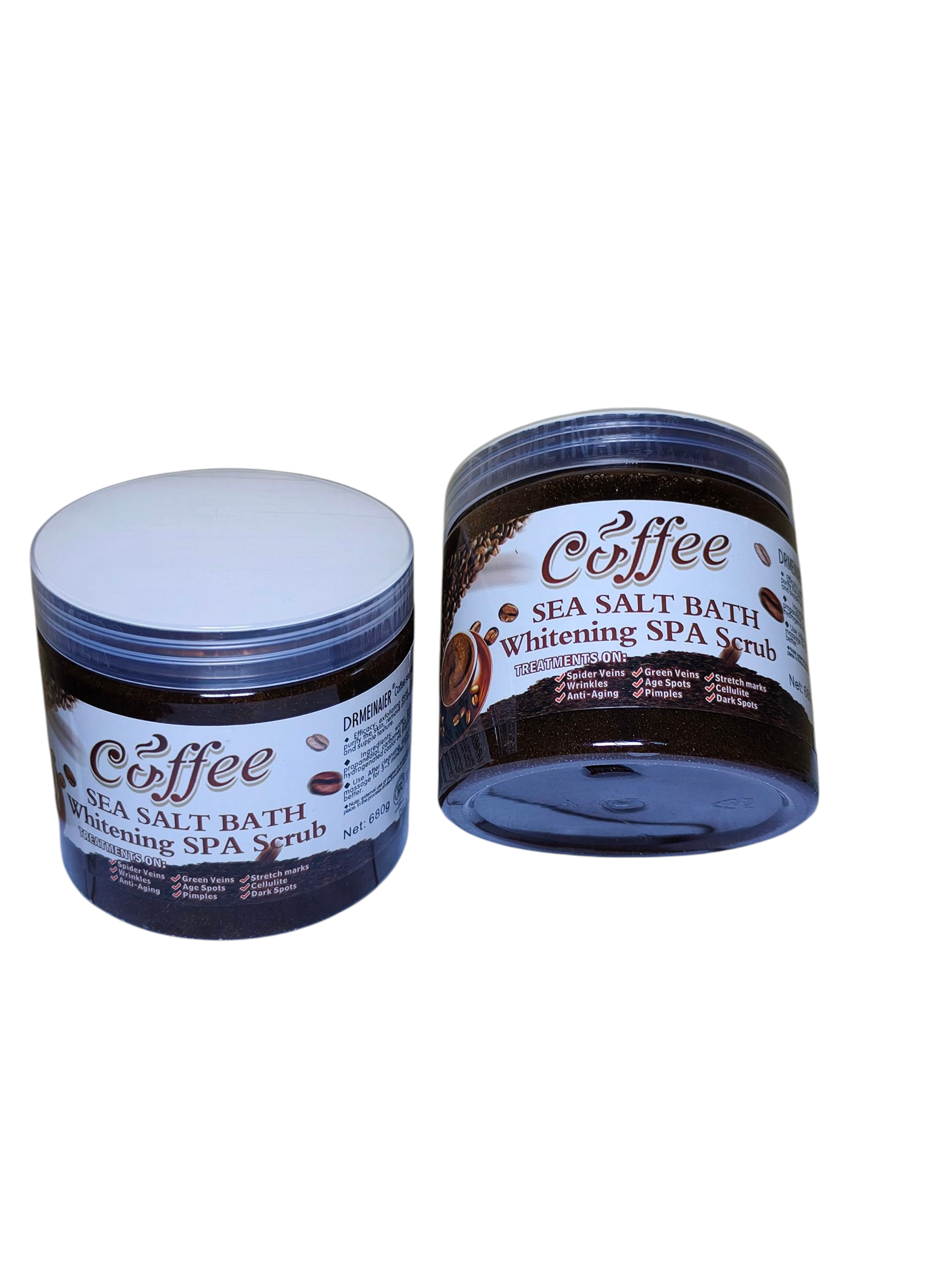 Dr. Meinaier Coffee Scrub 680g – Natural Exfoliating Body Scrub with Sea Salt, Cellulite & Stretch Mark Remover, Skin Brightening, Anti-Aging, Moisturizing Spa Treatment for Smooth Radiant Glow