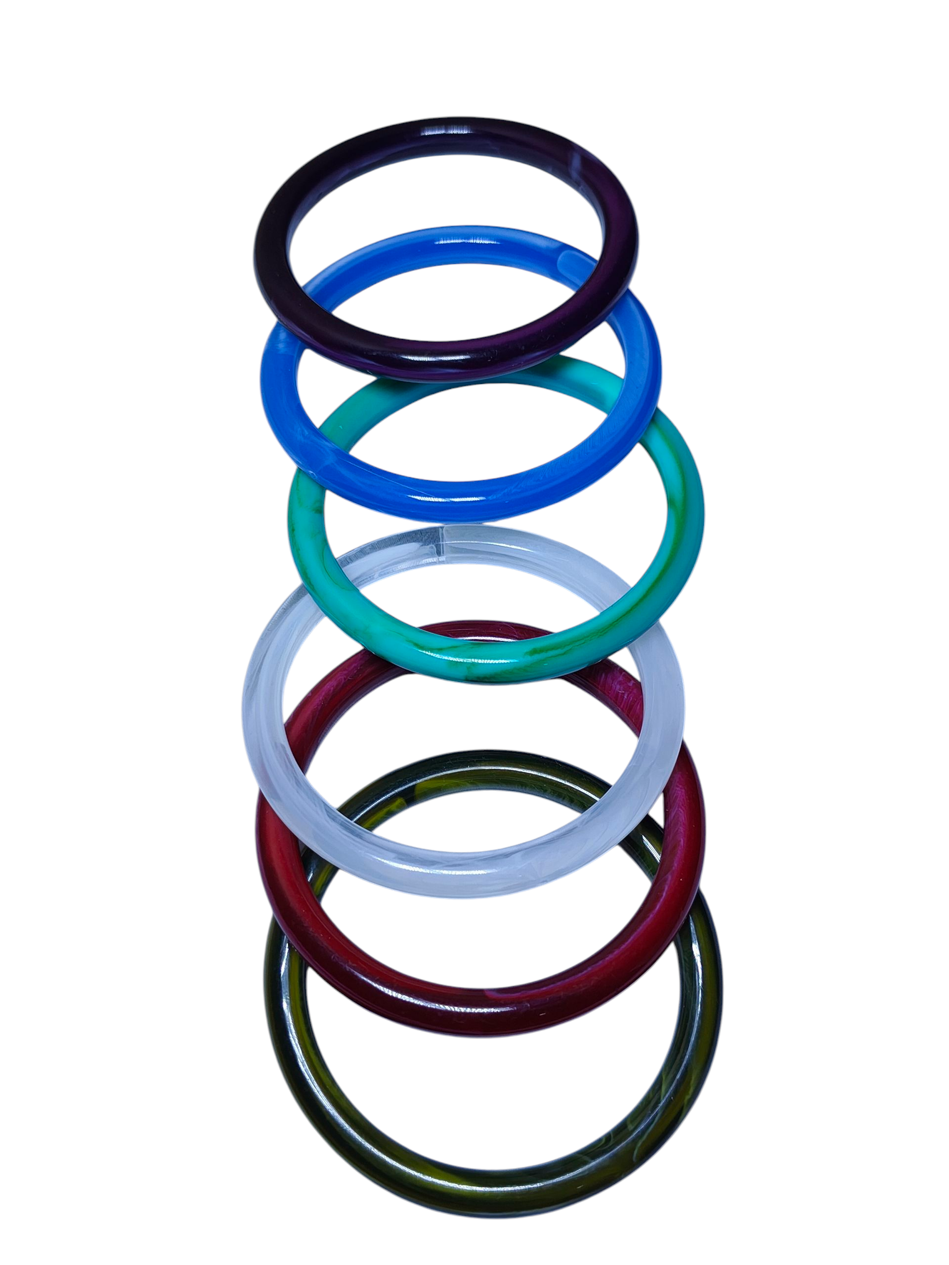 Slim Marble Bangle Bracelet for Women – Lightweight Glossy Resin Cuff | Geometric Fashion Jewelry | Chunky Statement Armwear | 6 Unique Designs for Slim to Medium Wrists | Casual & Party Style