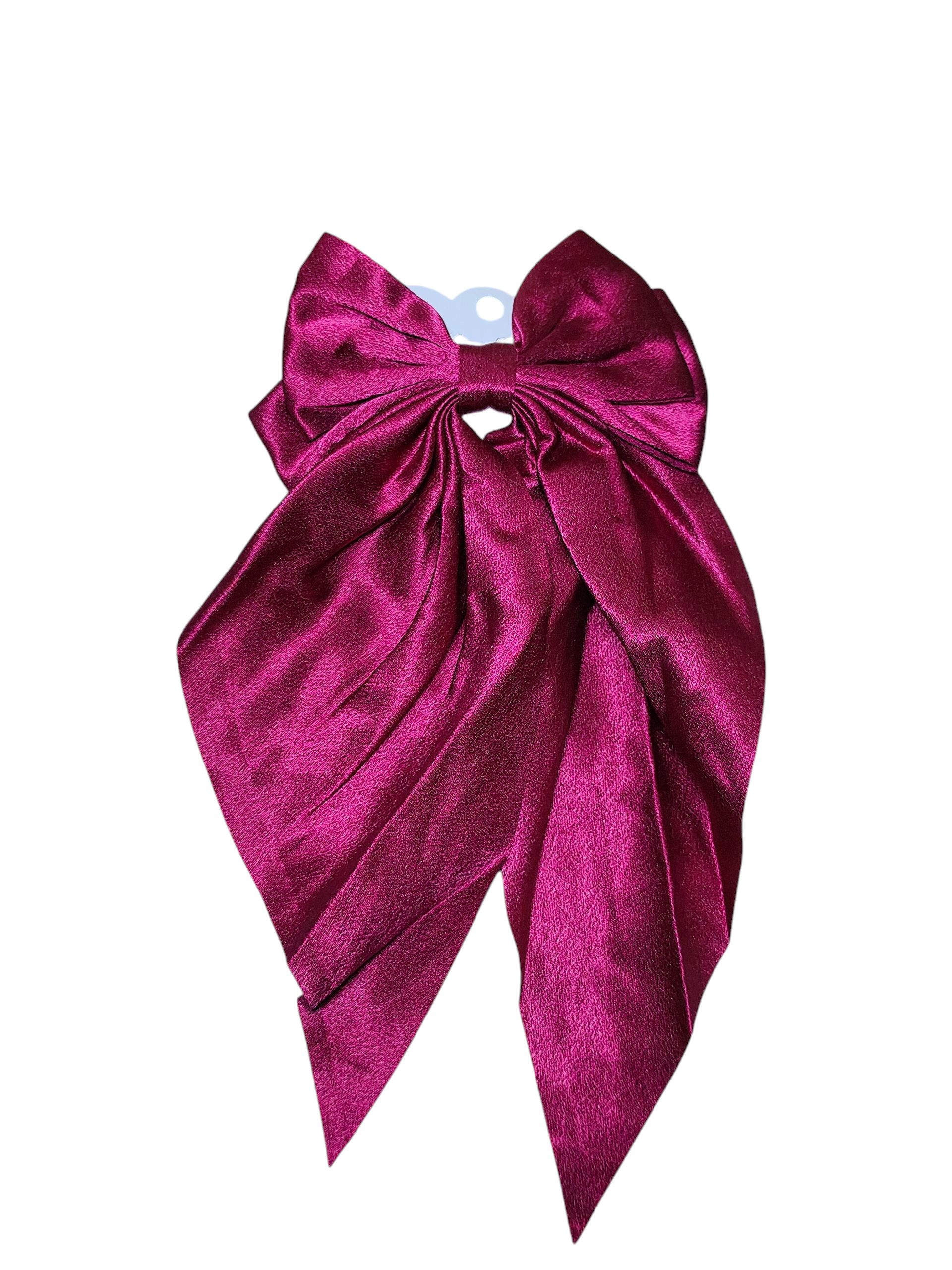 Silky Satin Hair Bow Clip – Large Elegant Ribbon Barrette for Women, Girls, Bridesmaids, Formal Hairstyles, Wedding Accessories, Cute Hair Styling Gift, Fashion Hair Clip for Thick or Fine Hair