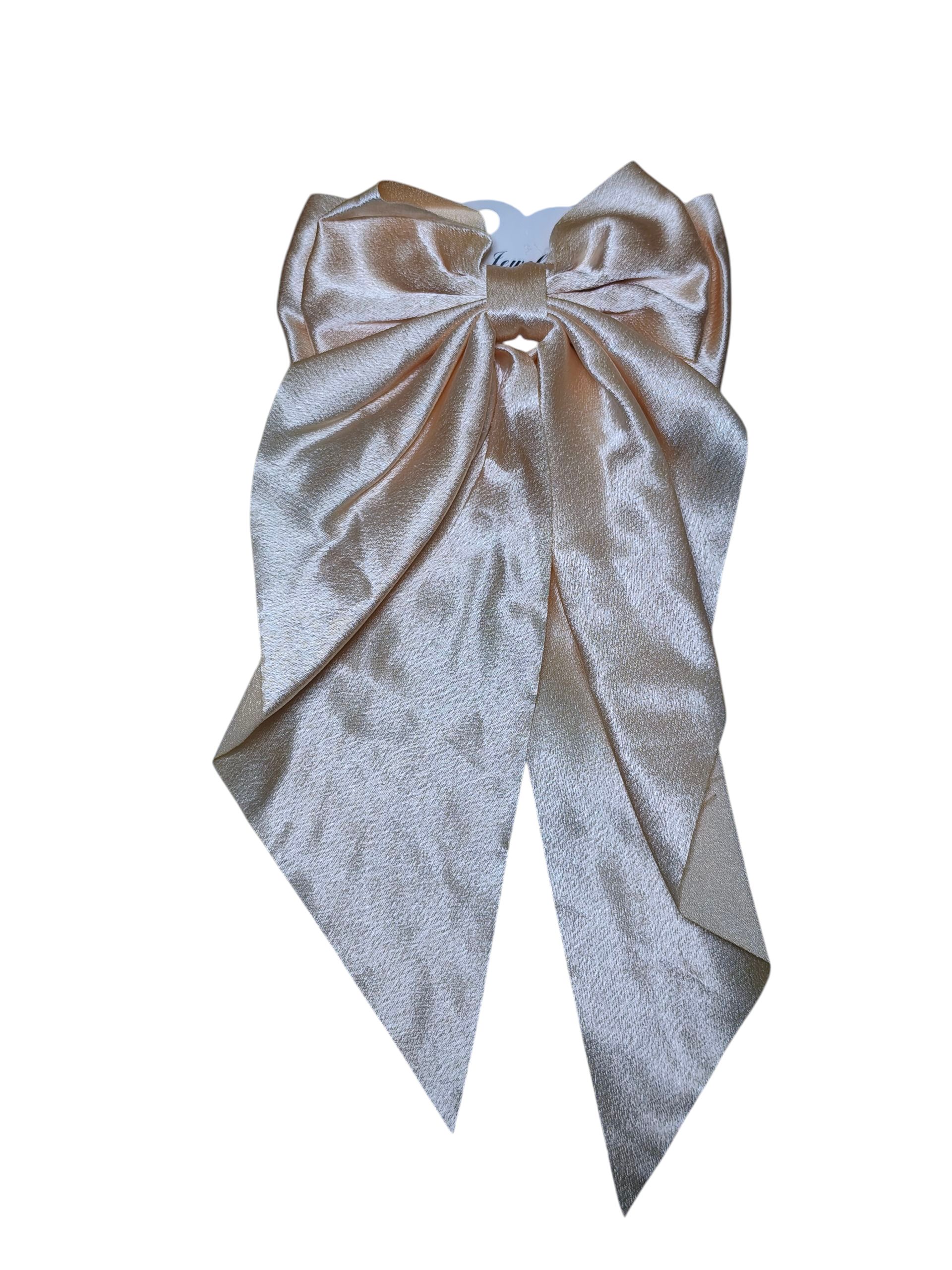 Silky Satin Hair Bow Clip – Large Elegant Ribbon Barrette for Women, Girls, Bridesmaids, Formal Hairstyles, Wedding Accessories, Cute Hair Styling Gift, Fashion Hair Clip for Thick or Fine Hair