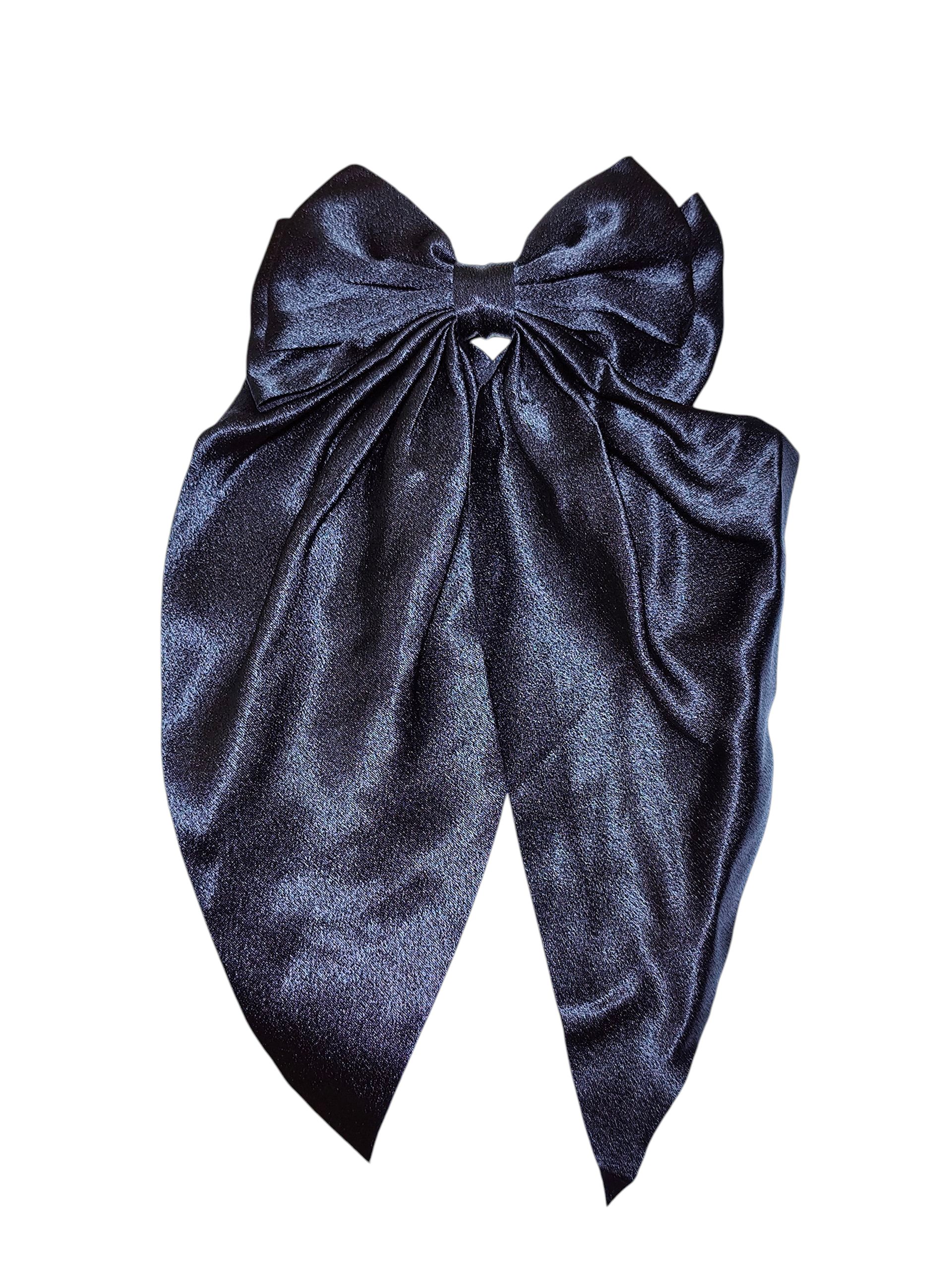 Silky Satin Hair Bow Clip – Large Elegant Ribbon Barrette for Women, Girls, Bridesmaids, Formal Hairstyles, Wedding Accessories, Cute Hair Styling Gift, Fashion Hair Clip for Thick or Fine Hair