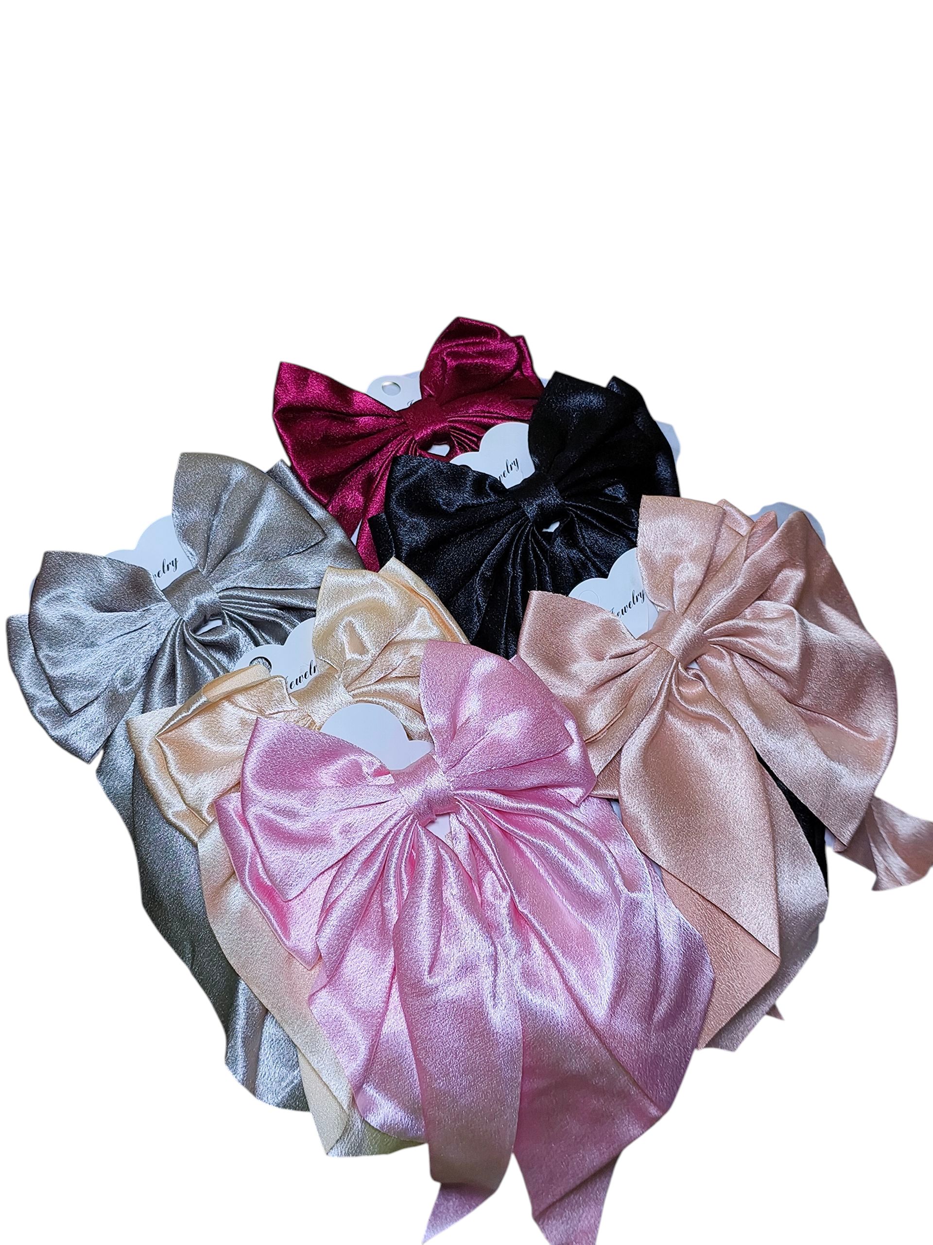 Silky Satin Hair Bow Clip – Large Elegant Ribbon Barrette for Women, Girls, Bridesmaids, Formal Hairstyles, Wedding Accessories, Cute Hair Styling Gift, Fashion Hair Clip for Thick or Fine Hair