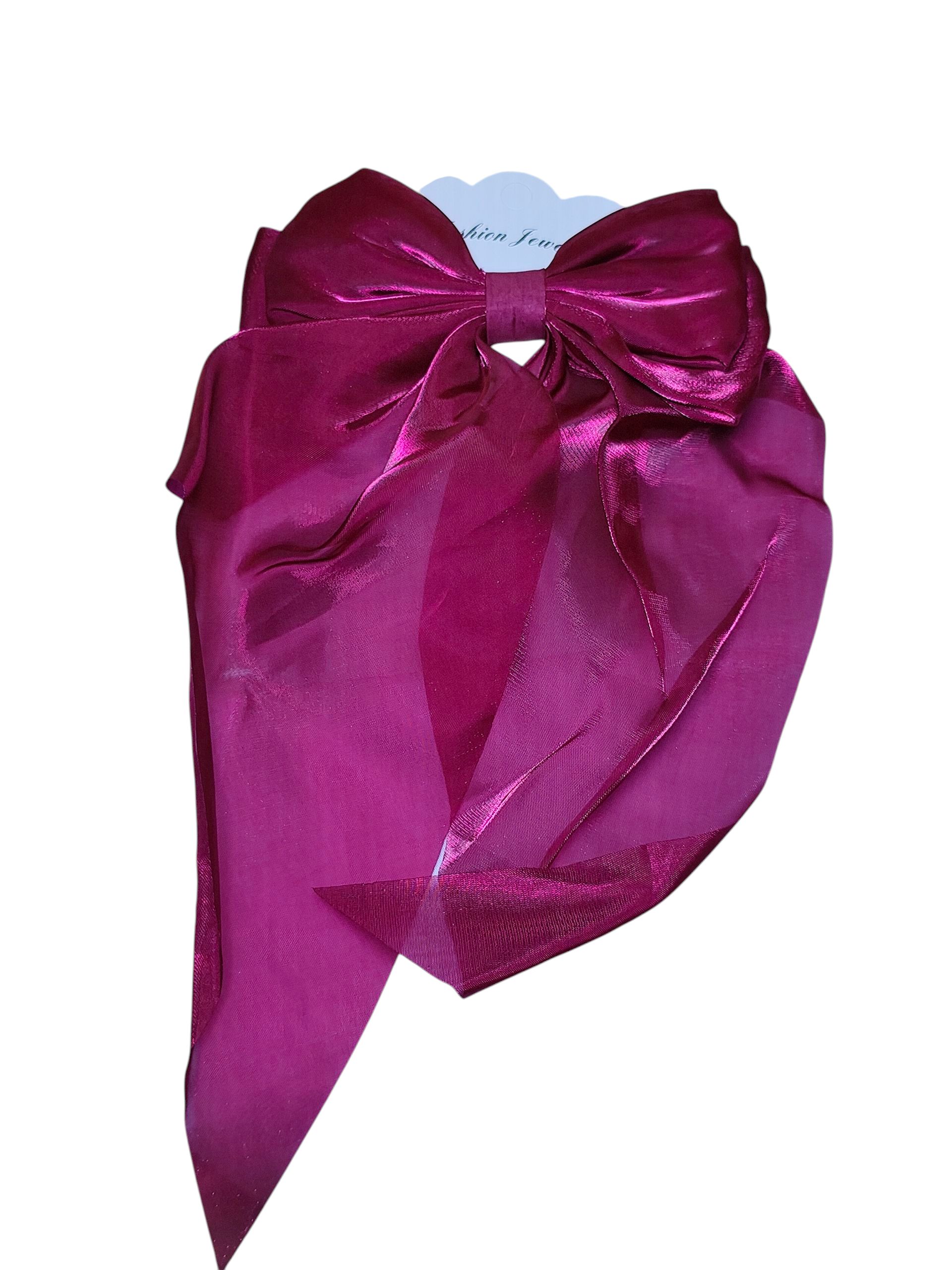 Silky Satin Hair Bow Clip – Large Elegant Ribbon Barrette for Women, Girls, Bridesmaids, Formal Hairstyles, Wedding Accessories, Cute Hair Styling Gift, Fashion Hair Clip for Thick or Fine Hair