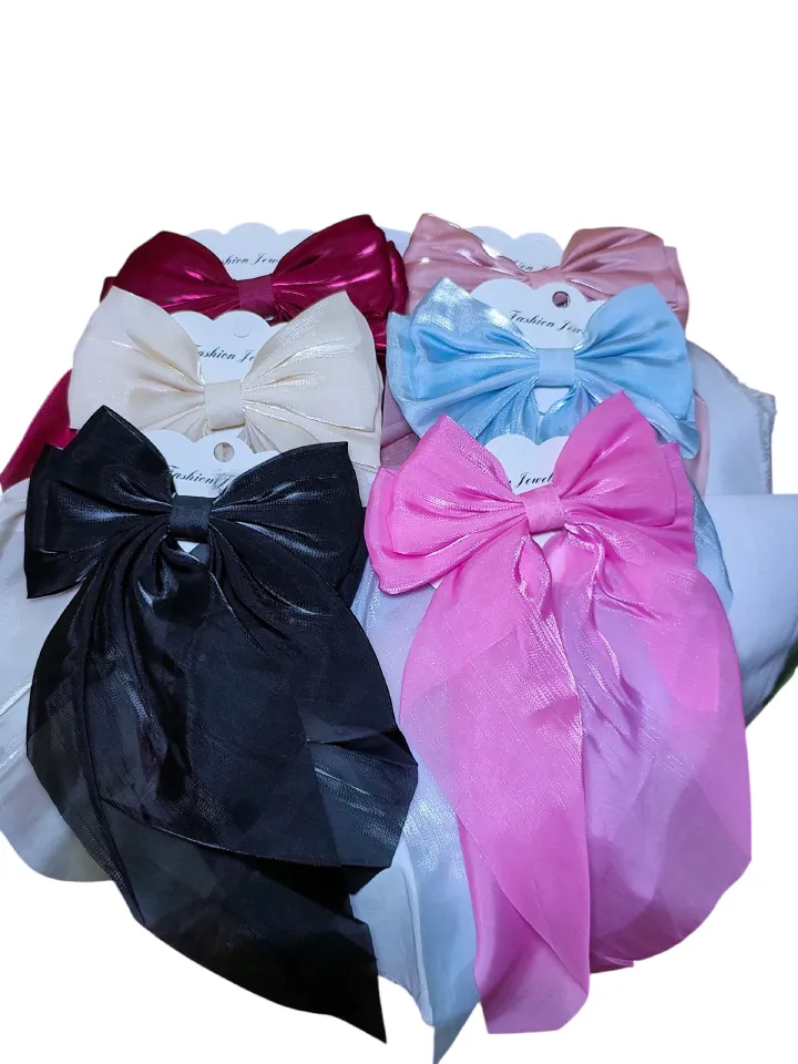 Silky Satin Hair Bow Clip – Large Elegant Ribbon Barrette for Women, Girls, Bridesmaids, Formal Hairstyles, Wedding Accessories, Cute Hair Styling Gift, Fashion Hair Clip for Thick or Fine Hair