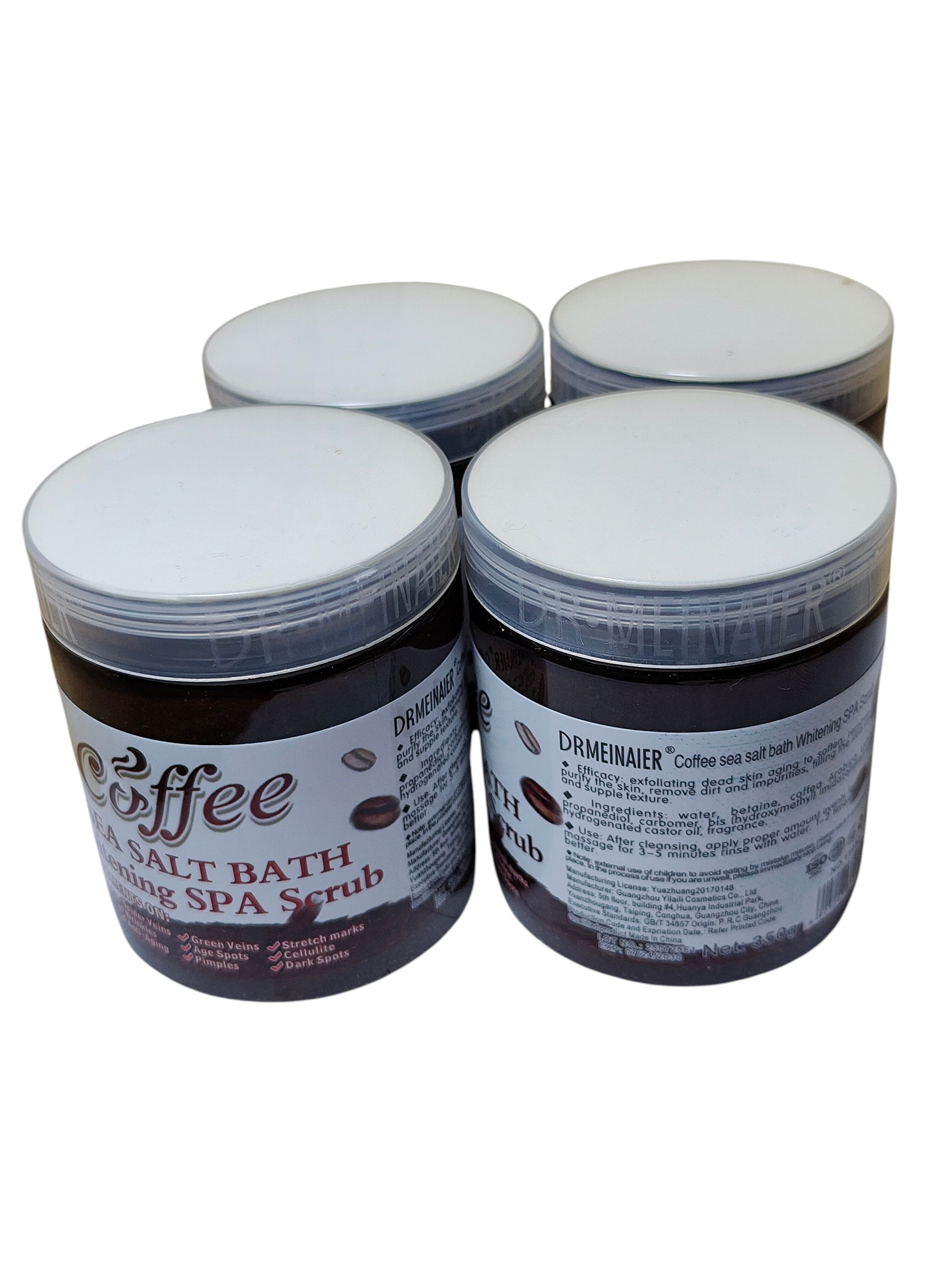 Dr Meinaier Coffee Scrub 350g – Natural Exfoliating Body & Face Scrub for Cellulite, Stretch Marks, Acne, Dead Skin Removal, Brightening, Anti-Aging, Moisturizing Skincare with Organic Arabica Coffee