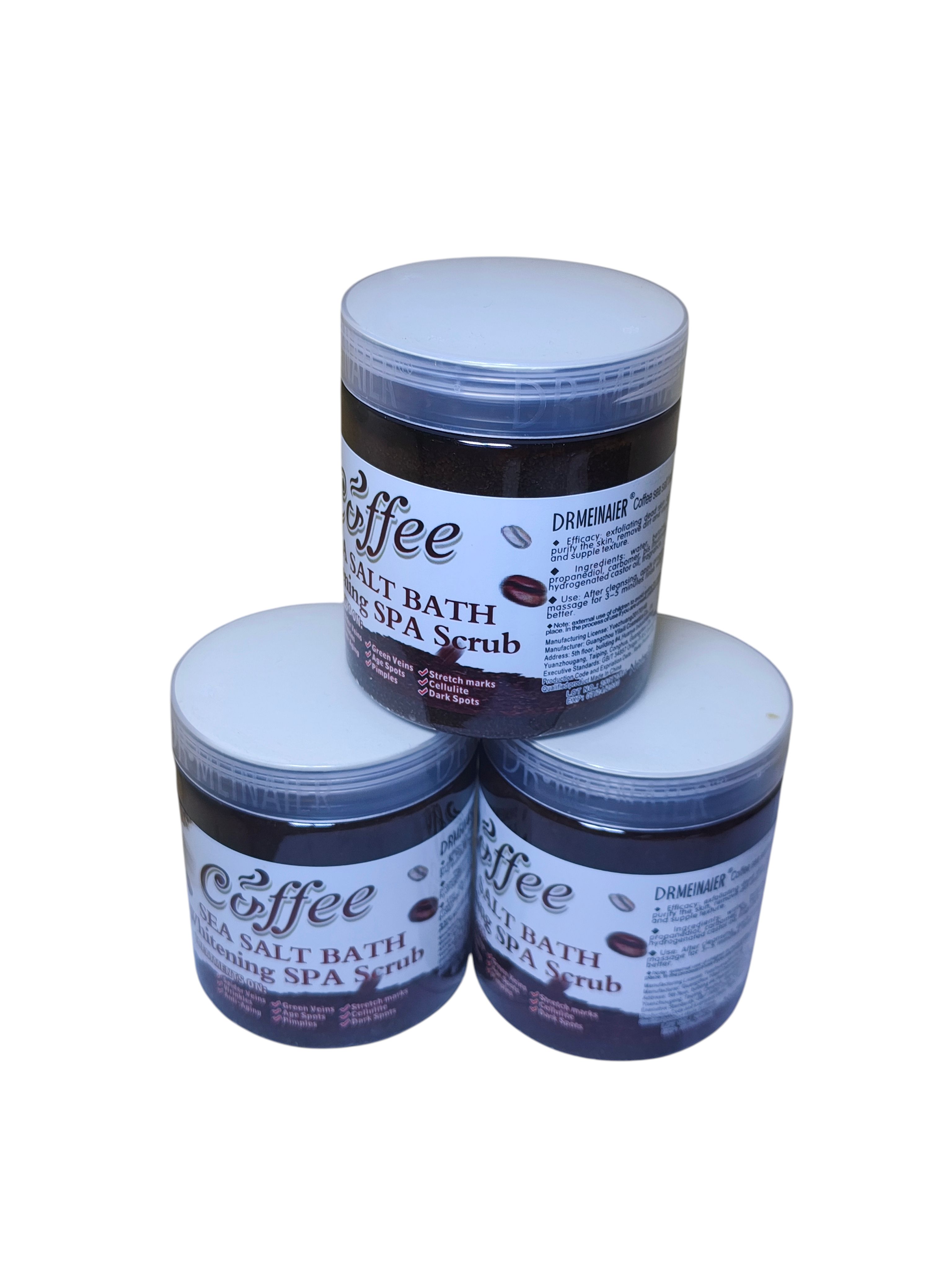 Dr Meinaier Coffee Scrub 350g – Natural Exfoliating Body & Face Scrub for Cellulite, Stretch Marks, Acne, Dead Skin Removal, Brightening, Anti-Aging, Moisturizing Skincare with Organic Arabica Coffee