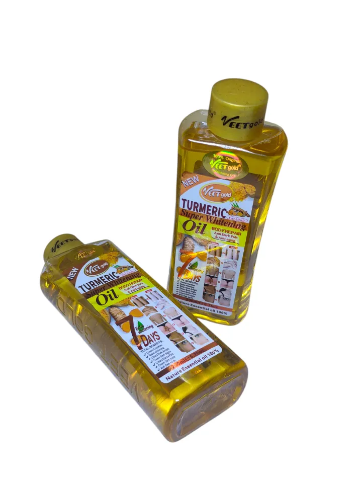VEETgold Turmeric Super Whitening Oil – Skin Brightening & Nourishing Body Serum for Dark Spots, Stretch Marks, Knuckles, Armpits & Thighs – Anti-Aging, Fast Repair, 7-Day Visible Glow – 200ml