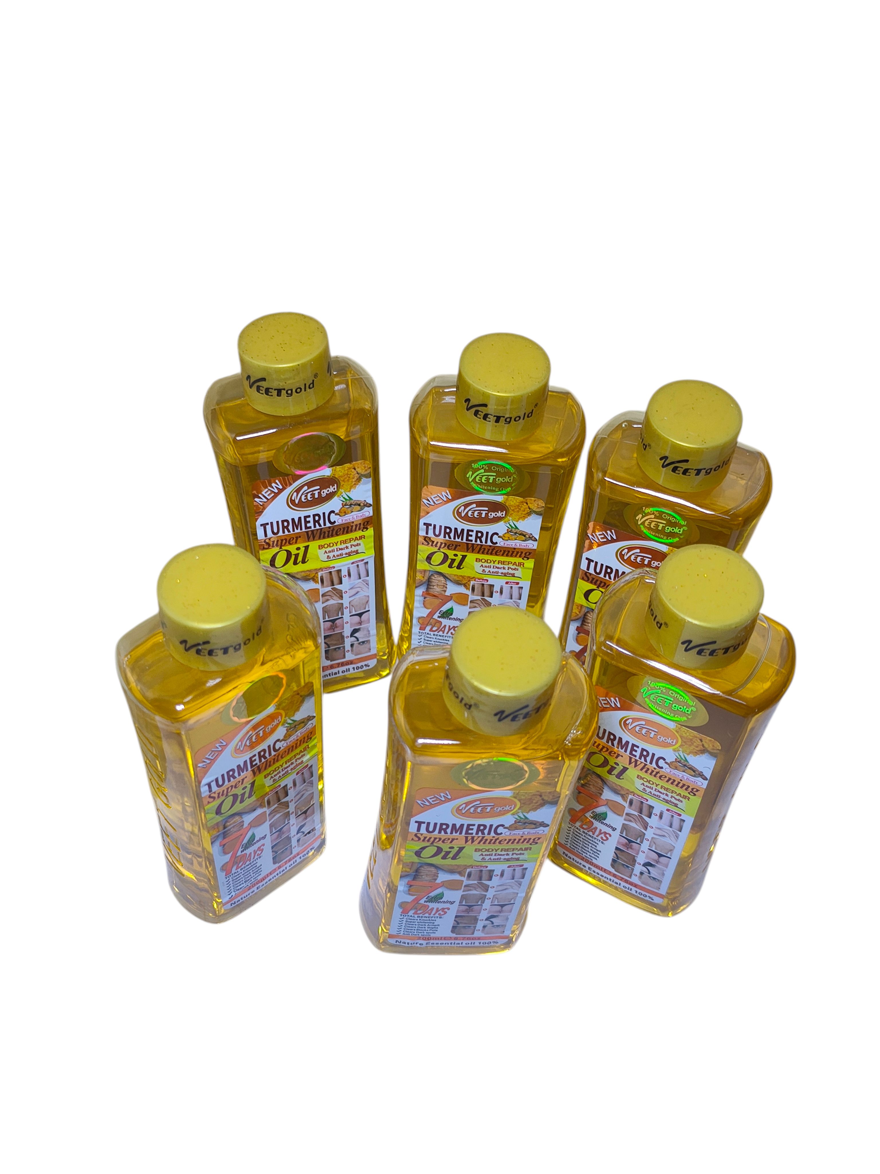 VEETgold Turmeric Super Whitening Oil – Skin Brightening & Nourishing Body Serum for Dark Spots, Stretch Marks, Knuckles, Armpits & Thighs – Anti-Aging, Fast Repair, 7-Day Visible Glow – 200ml