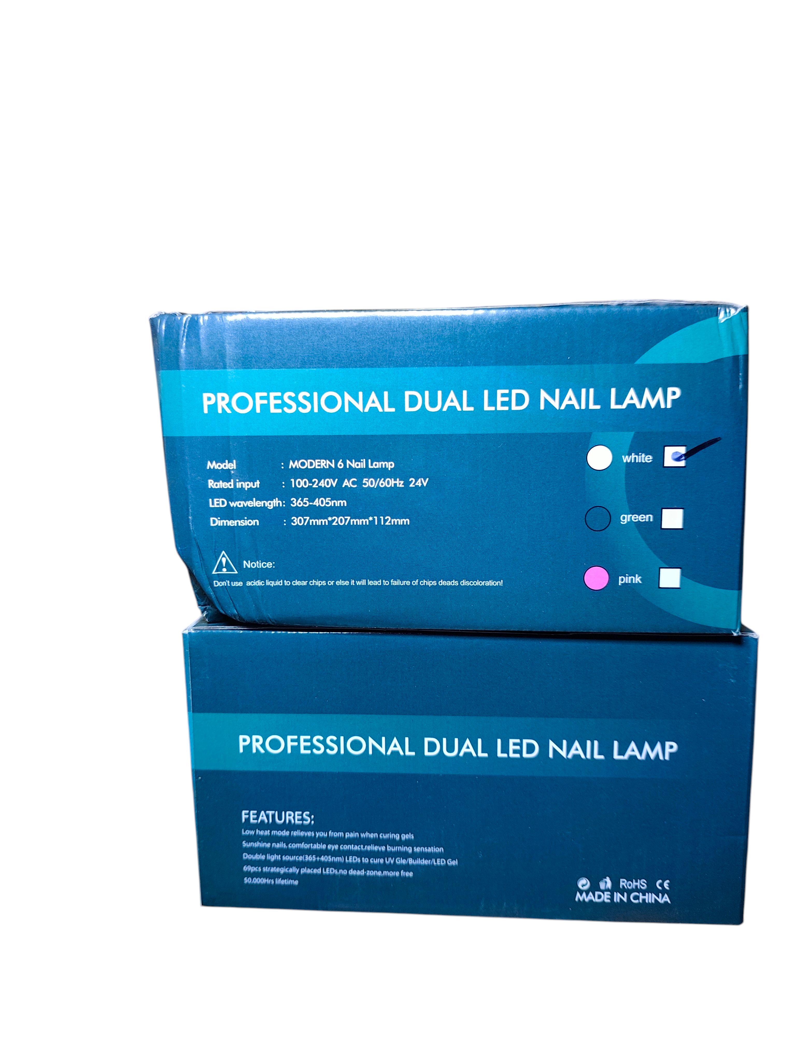 Professional Dual LED UV Nail Lamp Modern 6 Sunuvled Gel Polish Dryer with 10s/30s/60s Timer, Double Power Low Heat Mode, Fast Curing Manicure/Pedicure Machine for Salon & Home Nail Art