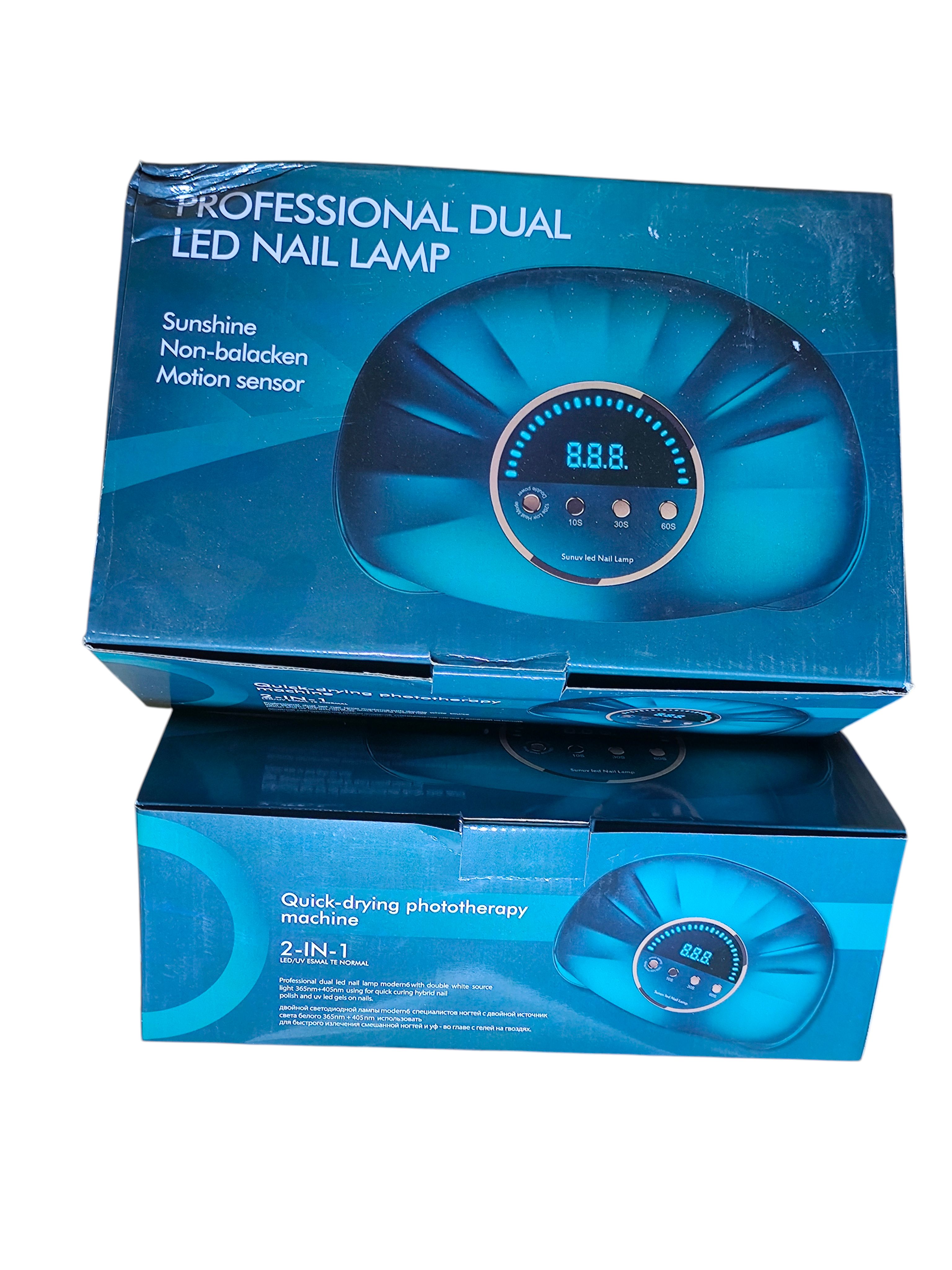 Professional Dual LED UV Nail Lamp Modern 6 Sunuvled Gel Polish Dryer with 10s/30s/60s Timer, Double Power Low Heat Mode, Fast Curing Manicure/Pedicure Machine for Salon & Home Nail Art