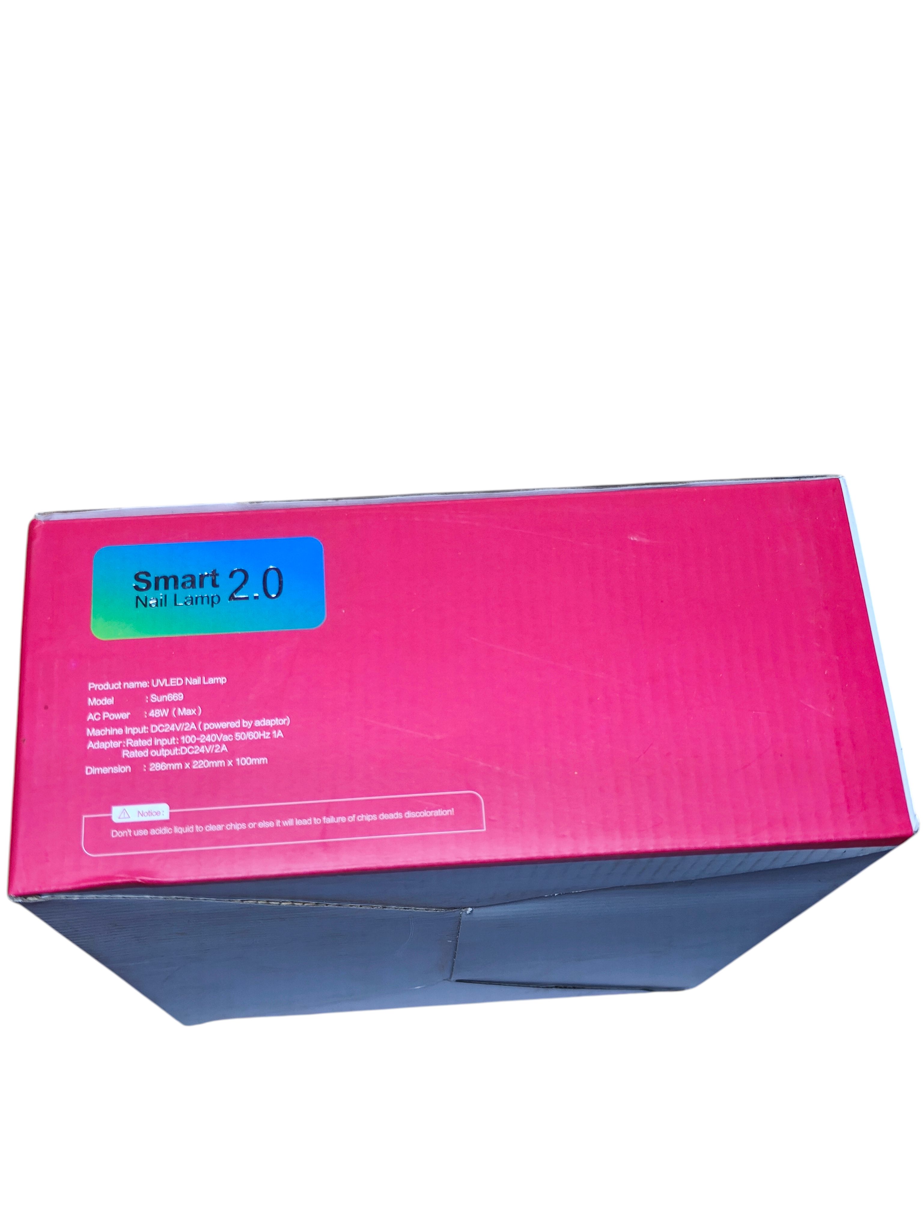 SUN 669 48W Smart 2‑in‑1 LED/UV Nail Lamp with Digital Display, 10s/30s/60s/99s Timer, Dual Light Source, Smart Sensor, Low Heat Mode, Fast Gel Polish Dryer for Hands & Feet, Salon & Home Use