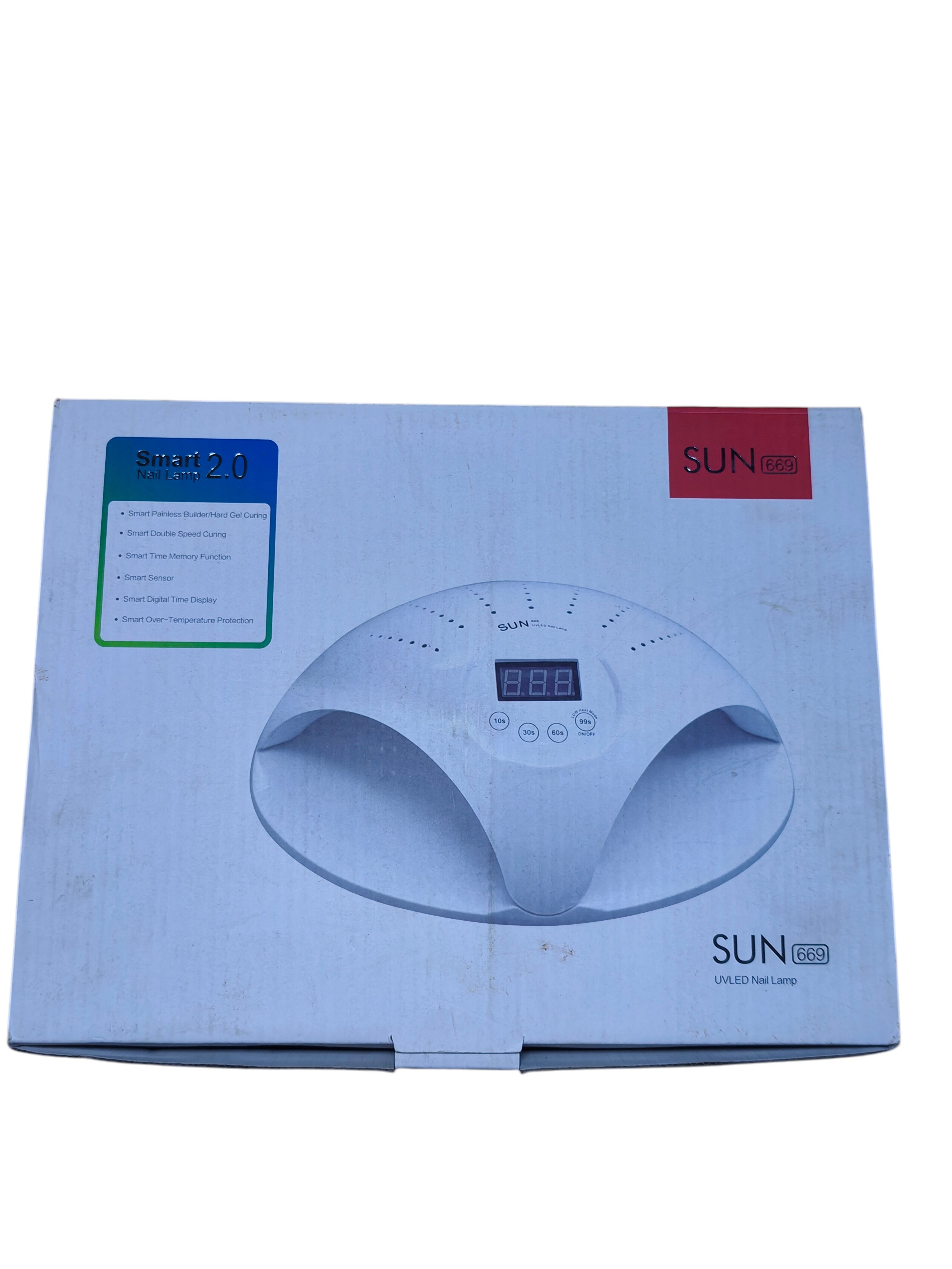 SUN 669 48W Smart 2‑in‑1 LED/UV Nail Lamp with Digital Display, 10s/30s/60s/99s Timer, Dual Light Source, Smart Sensor, Low Heat Mode, Fast Gel Polish Dryer for Hands & Feet, Salon & Home Use