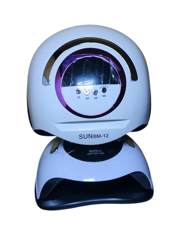 SUN BQ5T / SUN BM‑12 120W Professional 2‑in‑1 LED/UV Nail Lamp with Digital Display, 10s/30s/60s/99s Timer, Dual Light Source, Smart Sensor, Fast Gel Polish Dryer for Hands & Feet, Salon & Home Use