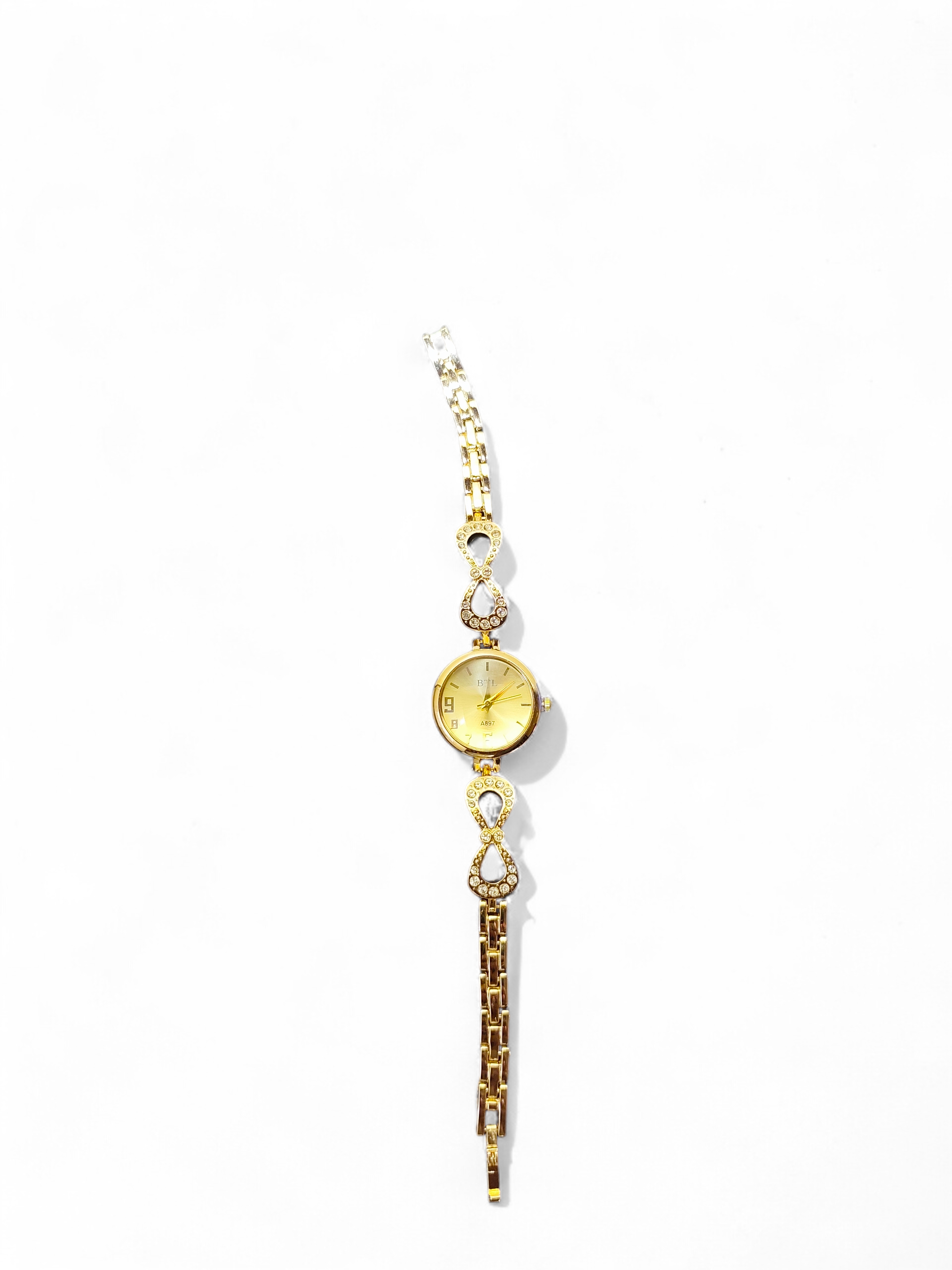 Luxury gold wristwatch set for women with crystal accents, elegant round faces, unique band designs including floral and infinity motifs, perfect fashion watches for bridal wear, party style, everyday