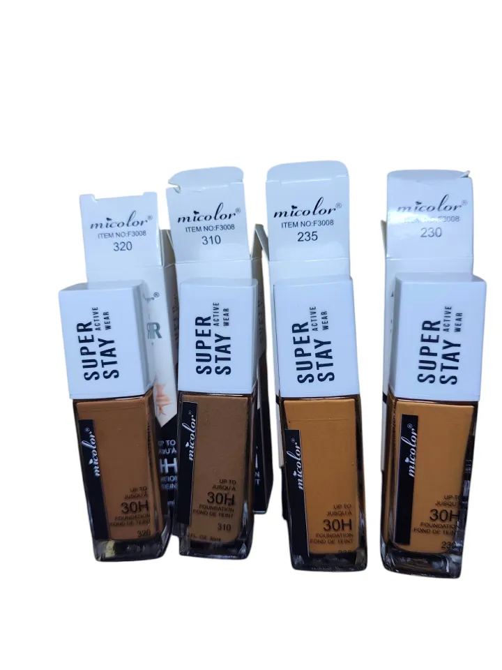 Micolor Active Wear Super Stay 30H Foundation, long-lasting full coverage liquid makeup for women, lightweight oil-free flawless finish, available in multiple shades, perfect beauty gift and professio
