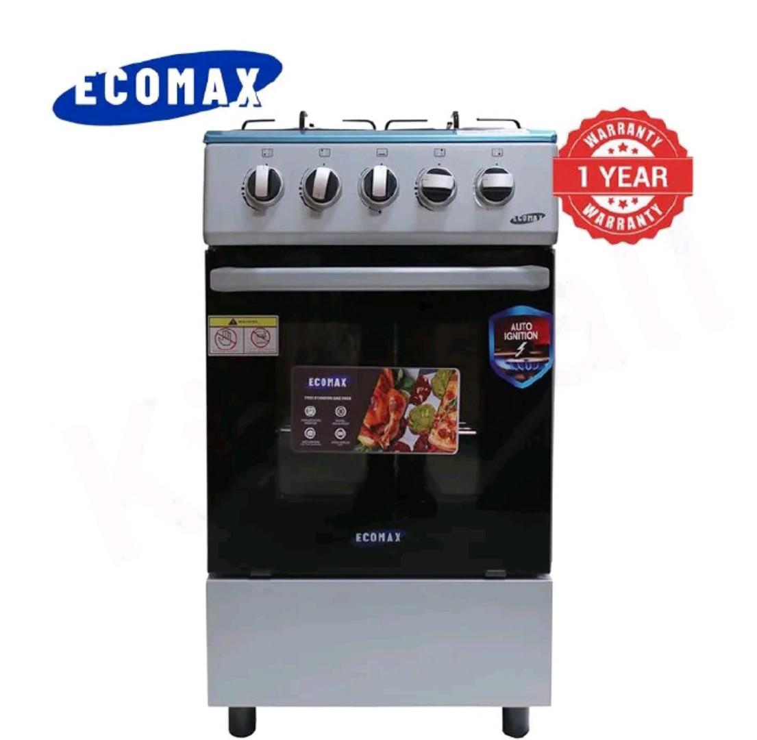 ECOMAX 4 Gas Cooker + Gas Oven 4 Burners Free Standing Gas Cooker Cooking Range with 60L Oven Automatic lgnition