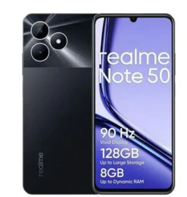 [Limited Offer] Brand New realme Note 50 6.74" 90Hz 64GB ROM + 3GB RAM IP54 Dust and Water resistant 5000mAh Battery Type-C 3-Card Slot Side Fingerprint Smart Phones