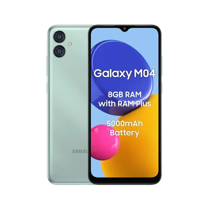 BRAND NEW!! LIMITED OFFER!!! Samsung Galaxy M04, 6.5", 128GB + 4GB RAM (Dual SIM), 5000mAh battery capacity 13mp main camera 5mp selfie camera Android Smartphone