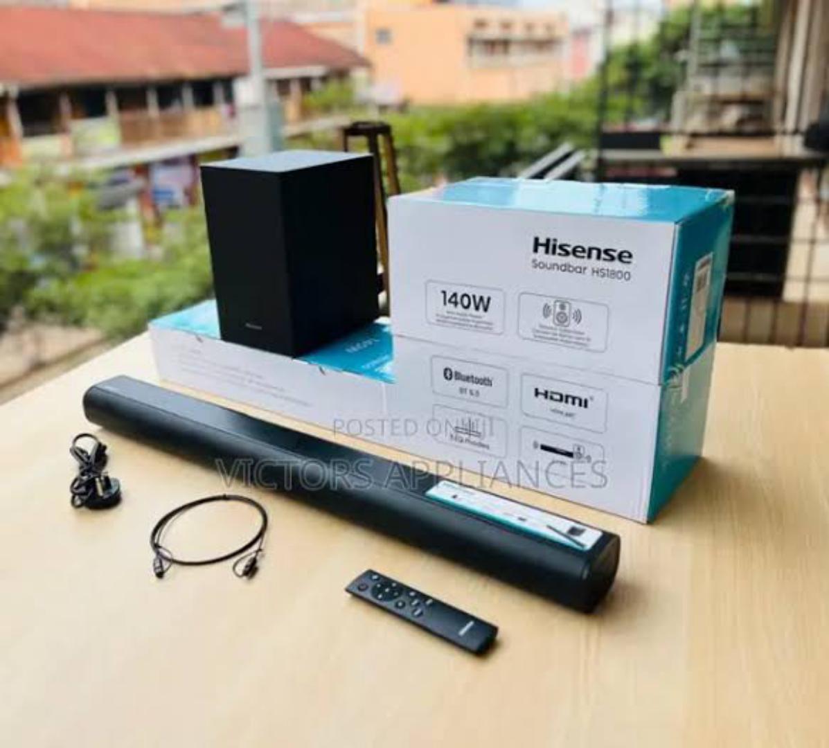 HISENSE Sound Bar 140Watts HS1800 WITH WIRELESS SUBWOOFER.