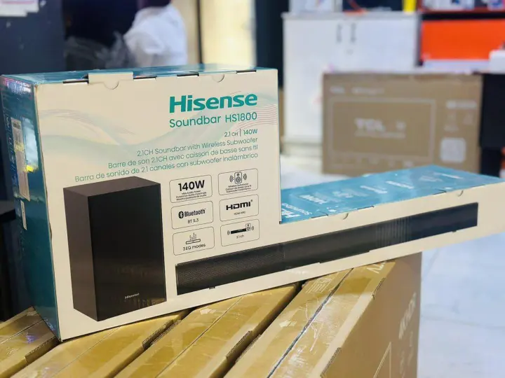 HISENSE Sound Bar 140Watts HS1800 WITH WIRELESS SUBWOOFER.