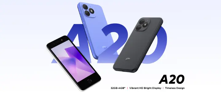 [BRAND NEW] ITEL A20 32GB ROM+4 (2+2) GB RAM,Battery: 2400mAh,Display: 5.0inch,rear: 5MP, SELFIE 2 MP,OS Android 14,,Chipset Unisoc Tiger T620 (12 nm)SMARTPHONES
