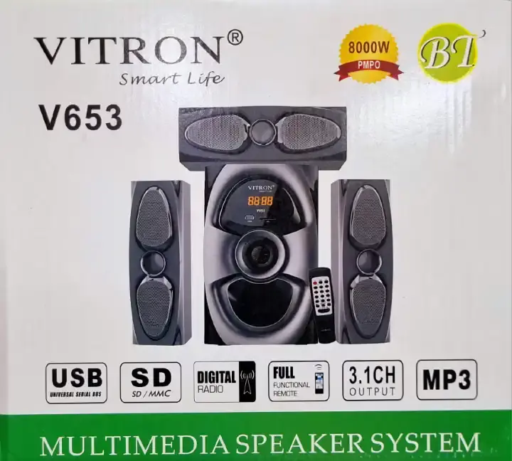 Vitron V653 3.1Ch 8,000W Multimedia Woofer Bluetooth Speaker System Subwoofer