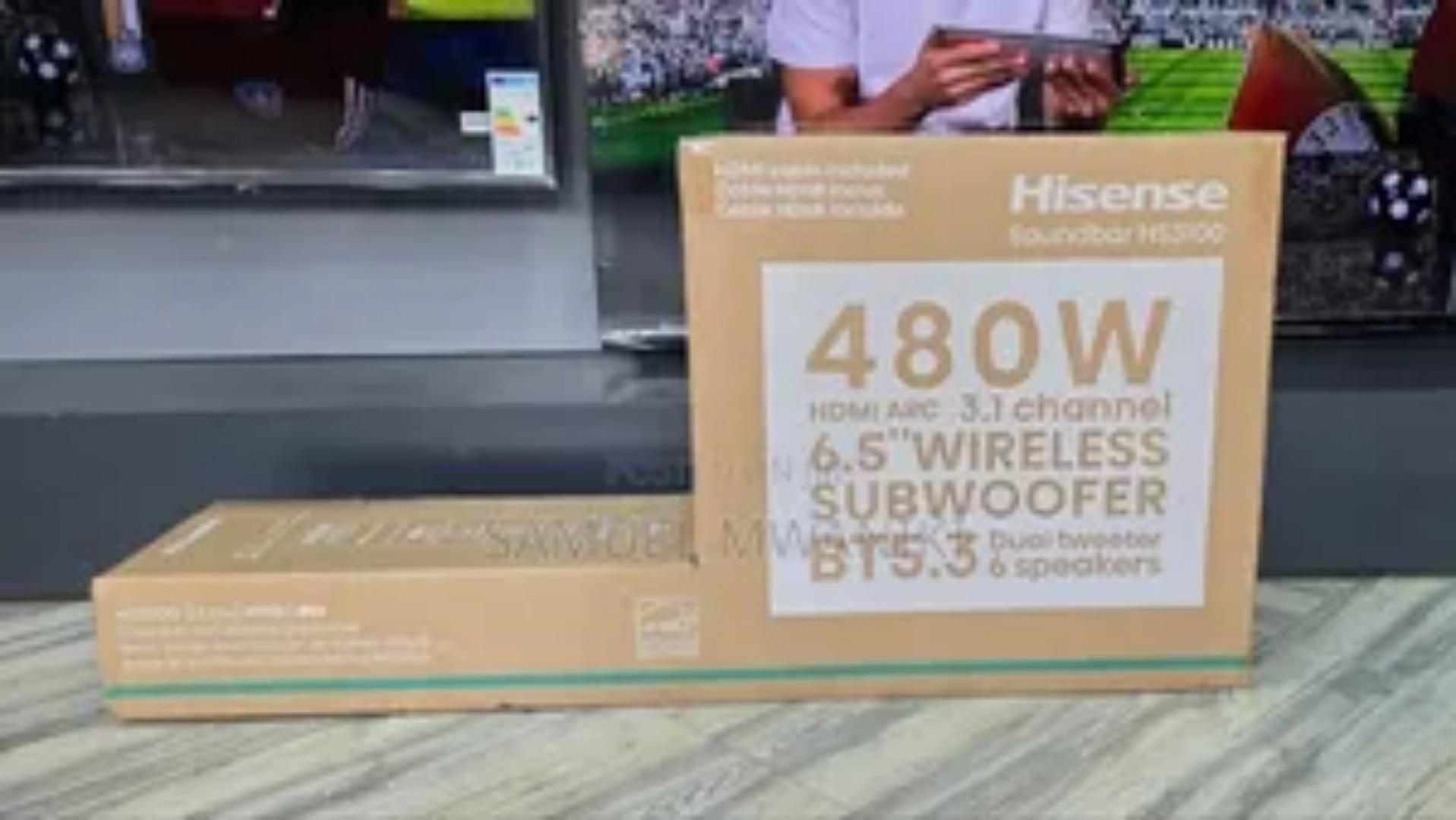 HISENSE HS5100 SOUNDBAR 5.1 CHANNEL SOUNDBAR 540W DTS WITH WIRELESS SUBWOOFER-1 YEAR WARRANTY