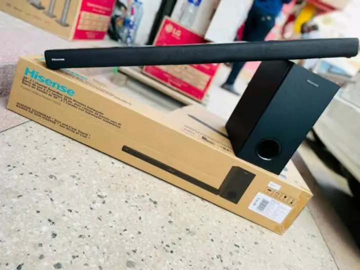 Hisense (HS218) 2.1CH 200W Output Sound Bar With Wireless Subwoofer,Dolby Audio,Bluetooth,HDMI